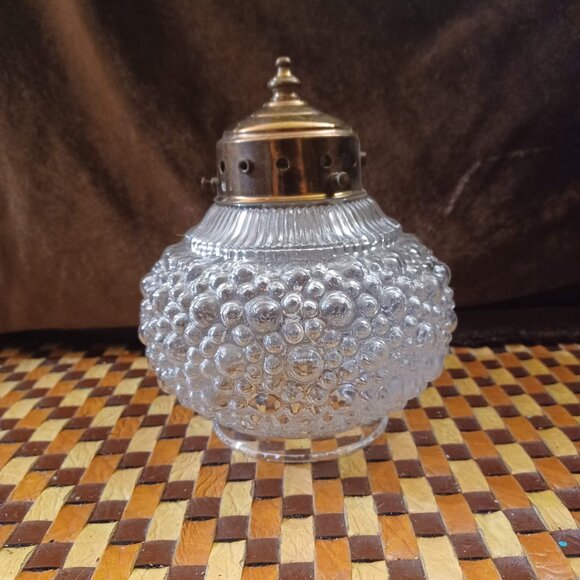 Antique Light Fixture Ceiling Thick Bubble Glass Globe - Picture 3 of 6